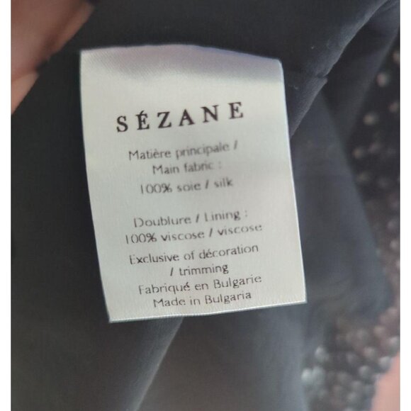 Sezane black white polka dots silk midi dress 36 US 4 - Picture 5 of 5